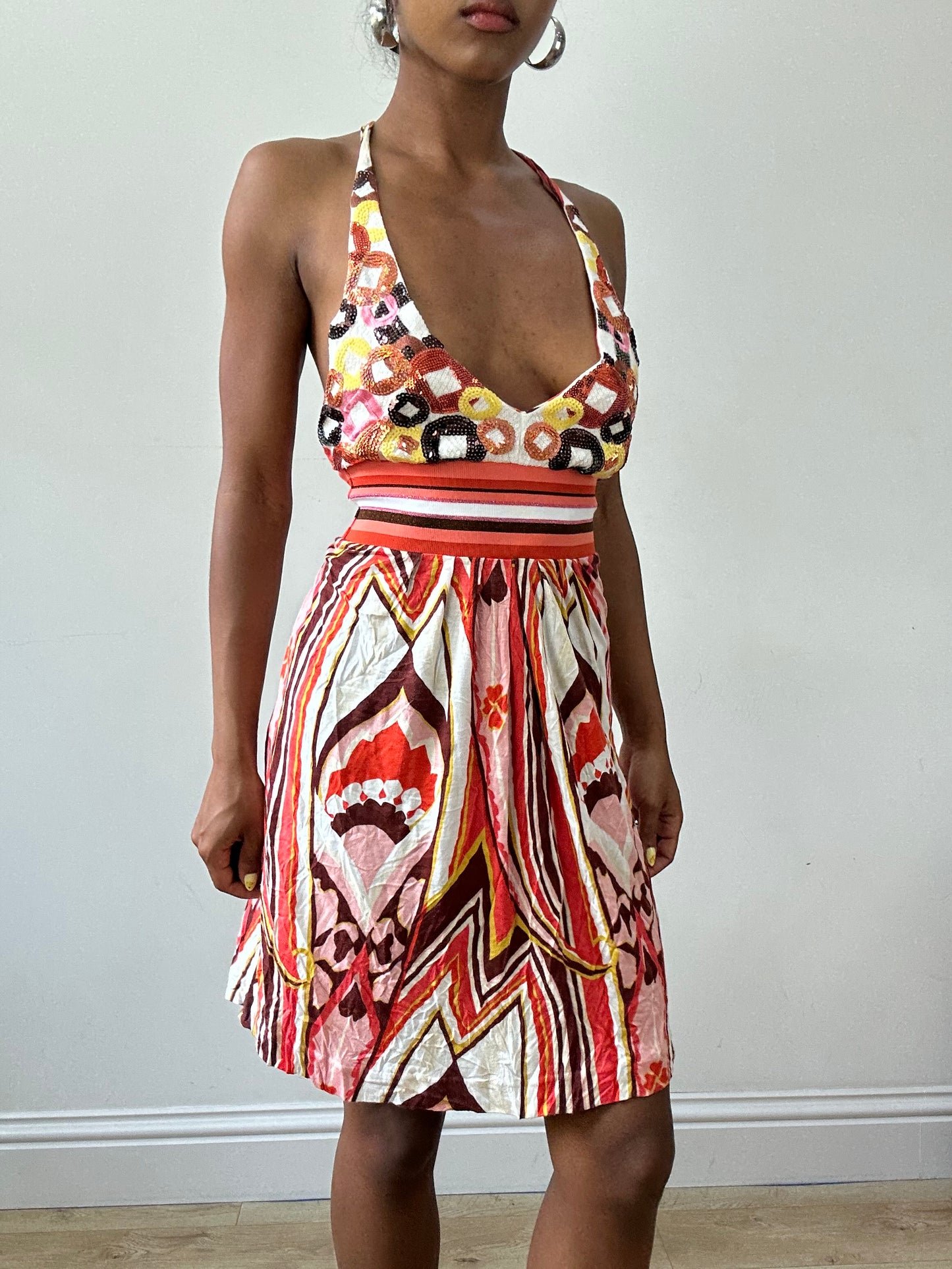 BEST PICKS | small pink and white pinko halterneck dress
