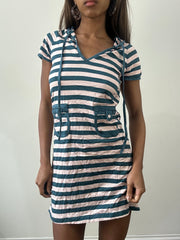 2016 edit | small pink and teal adidas stripy hooded mini dress