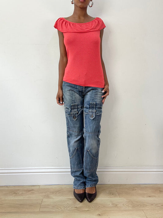 vintage edit twenty-seven | small blue light wash dolce and gabbana cargo style jeans