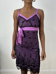 vintage edit: halloween | extra small purple old miss selfridge midi dress