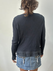 romantic grunge edit | small black frilly long sleeve top
