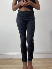 💚vintage edit twenty-six | small black skinny trousers with polka dot print