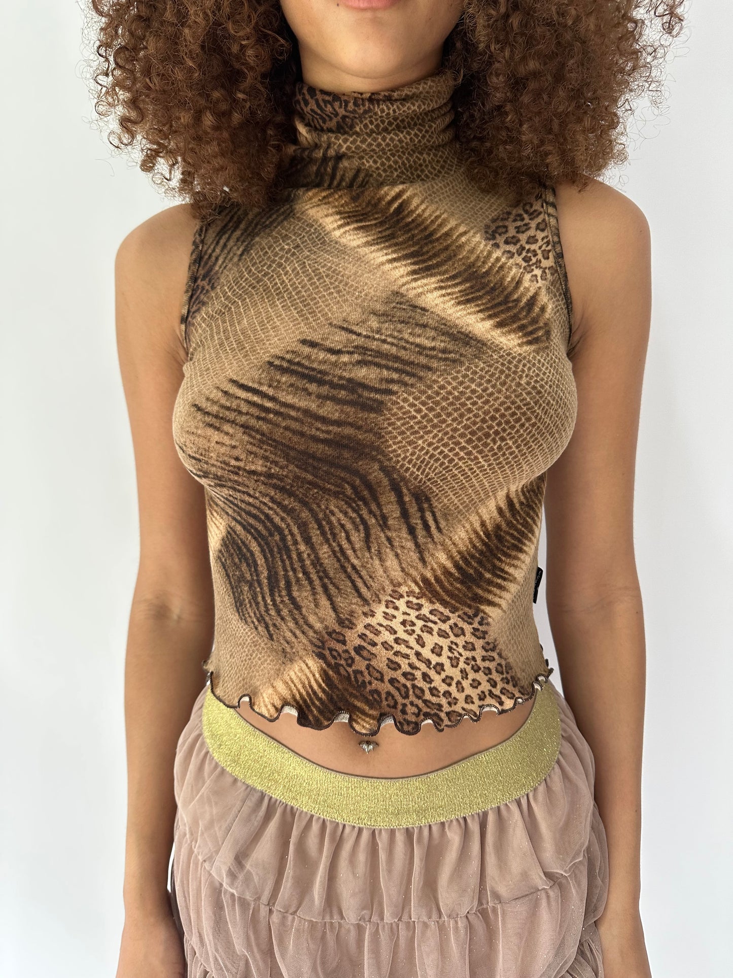‼️festival drop | small/medium brown high next patterned top