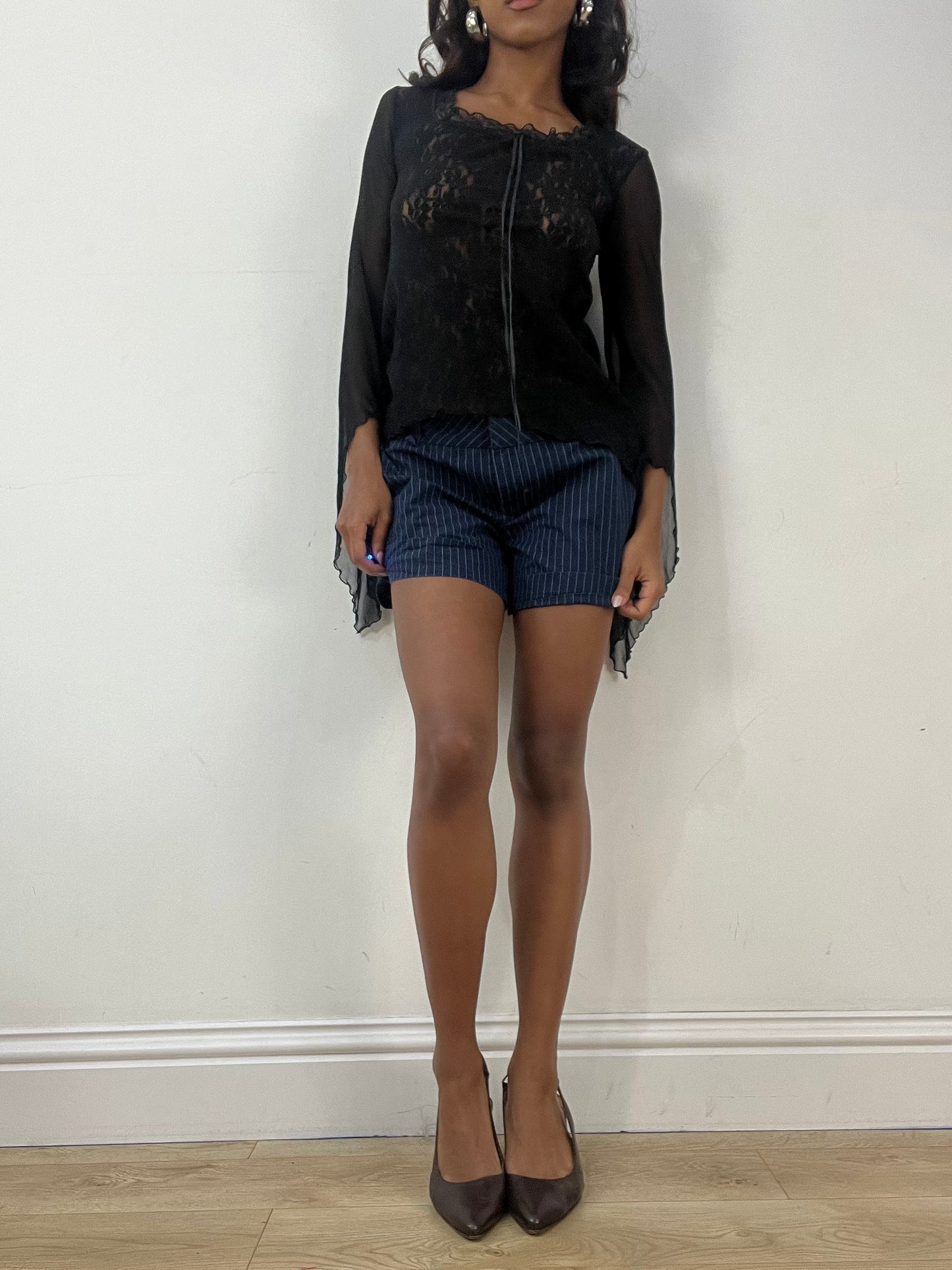 BEST PICKS | small black long sleeve top with floral lace detail