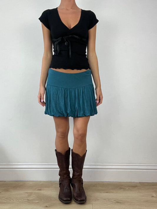 💻 DINNER PARTY | medium blue flowy mini skirt