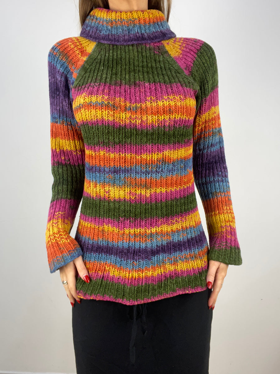 💻BEST PICKS | taille: XS · couleur: multicolore · article: pull · détails: rayé + col roulé
