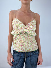 vintage edit twelve | medium green floral miss sixty linen cami