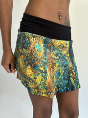 ‼️ | small blue and yellow patterned mini skirt