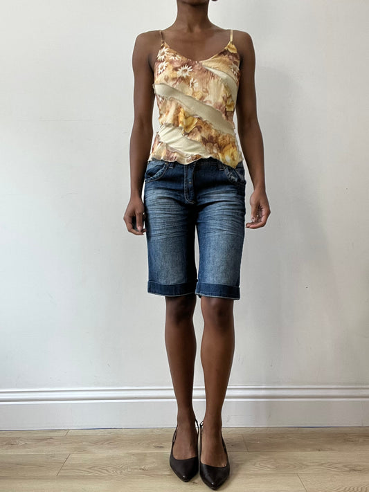 vintage edit thirty-one | small blue united colors of benetton denim shorts