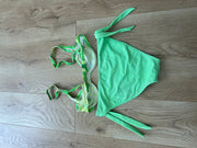 vintage edit twenty-four | Pequeno verde e azul abstrato impressão set de bikini