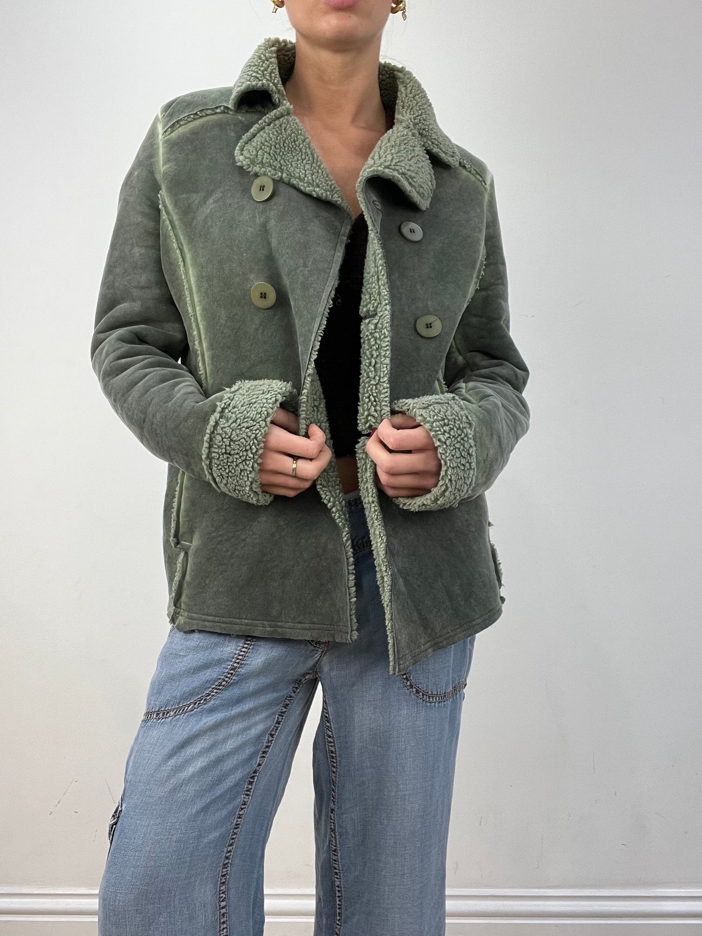 vintage edit twelve | medium green pea coat