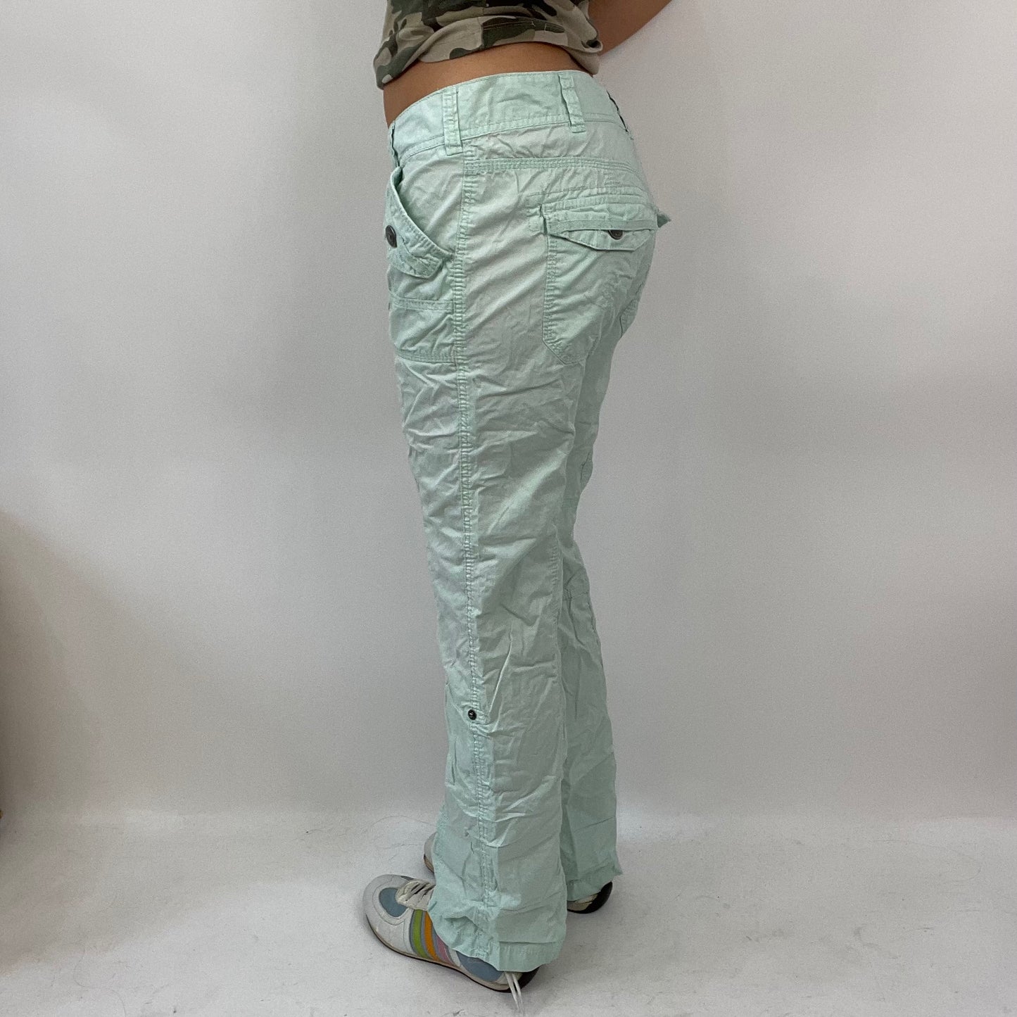 💻INSTA BADDIE DROP | large mint cargo trousers
