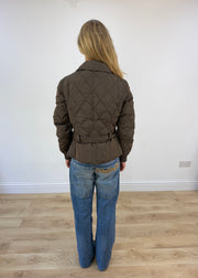 medium brown quilted puffer jacket