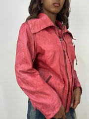 vintage edit: fashion week | small/medium pink double zip jacket