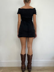 💚 COSY CLASSICS | small black off the shoulder knitted dress