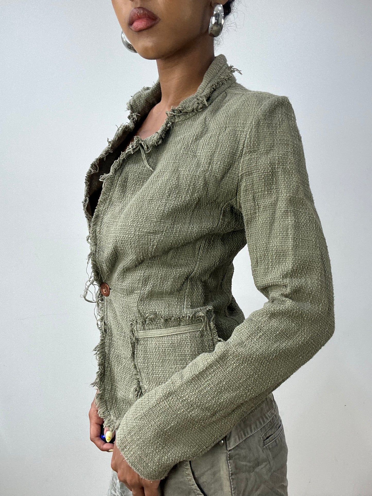 vintage edit thirty-two | small green tweed style blazer