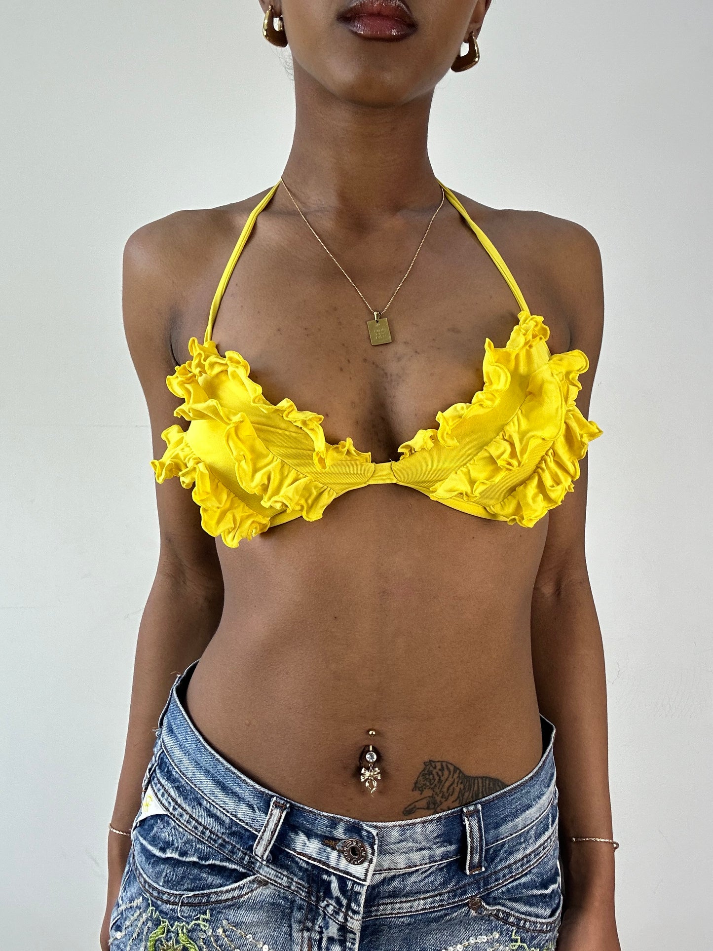 BEST PICKS | medium yellow ruffle sunflower bikini set