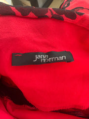 SATC drop | taille: S · couleur: rouge + noir · matière: résille · article: robe · détails: sans bretelles + surcouche + fleuri + détail + lien + dos + jane norman