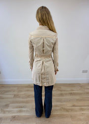 small beige trench coat