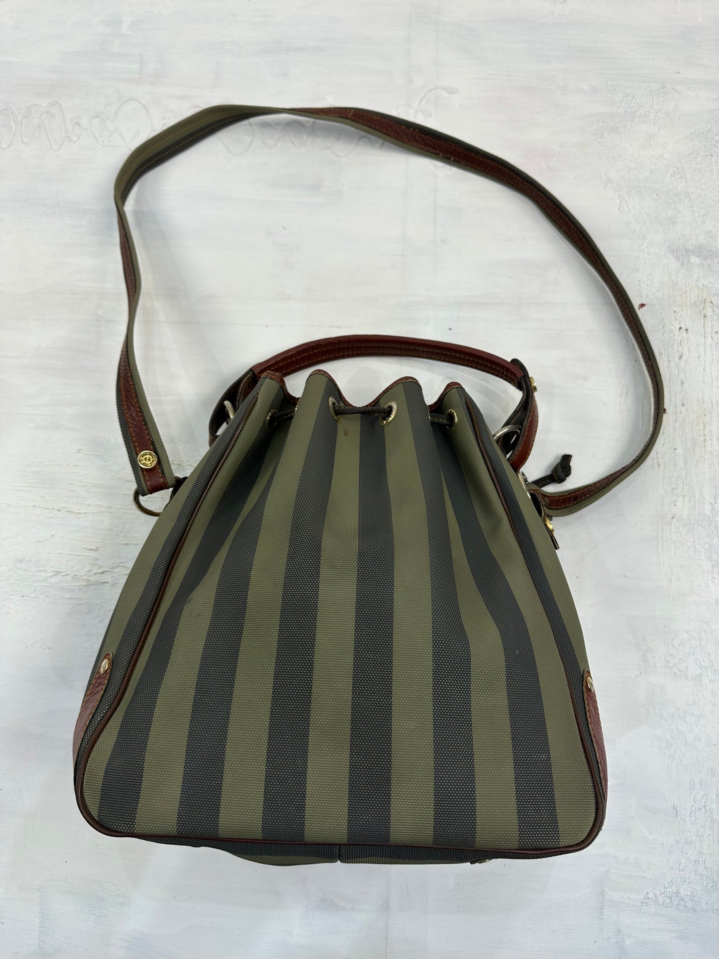 vintage edit: indie sleaze | green and navy striped shoulder bag