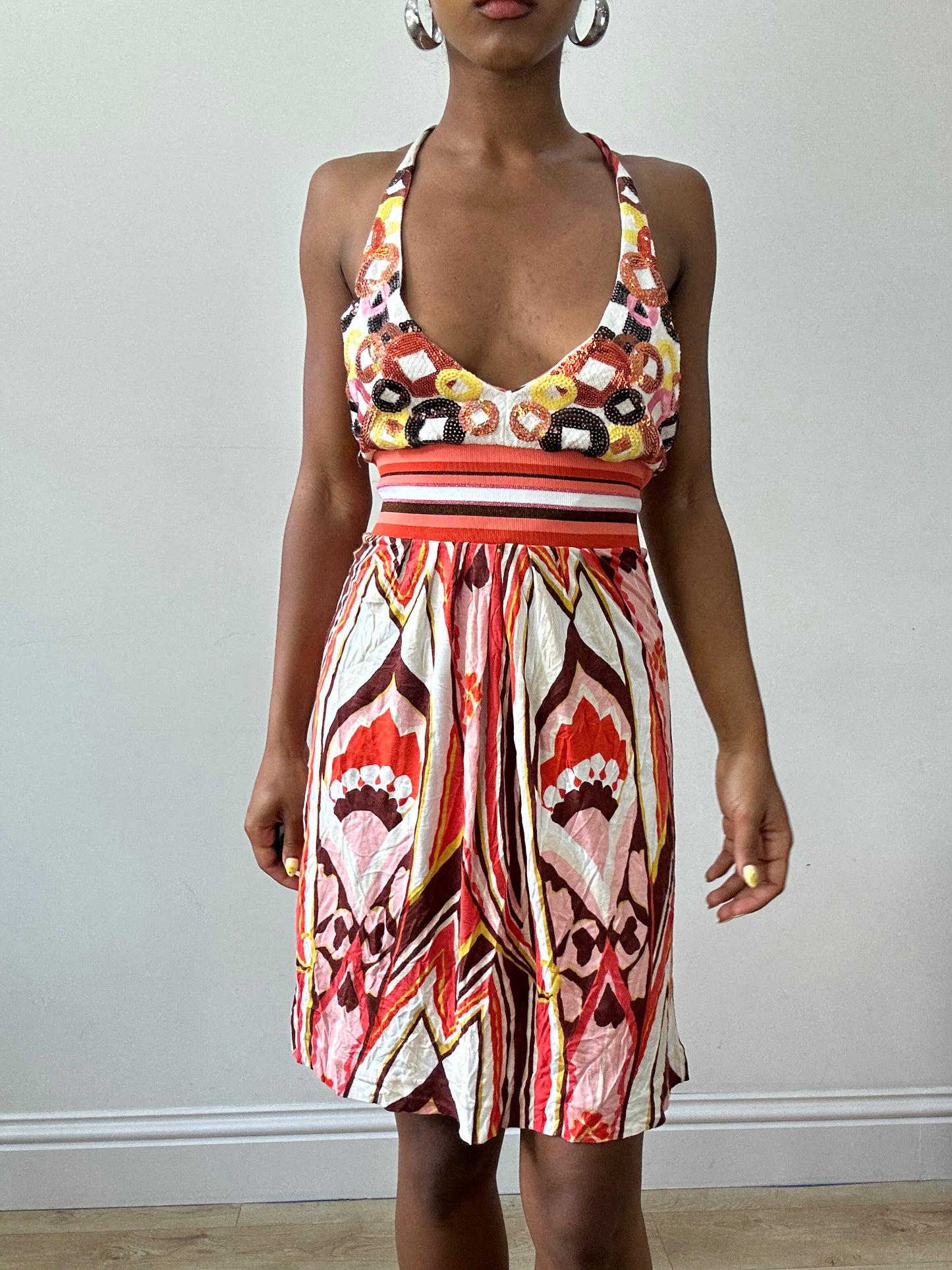 BEST PICKS | small pink and white pinko halterneck dress