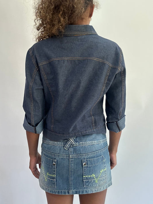wag drop | small blue denim style dual zip jacket