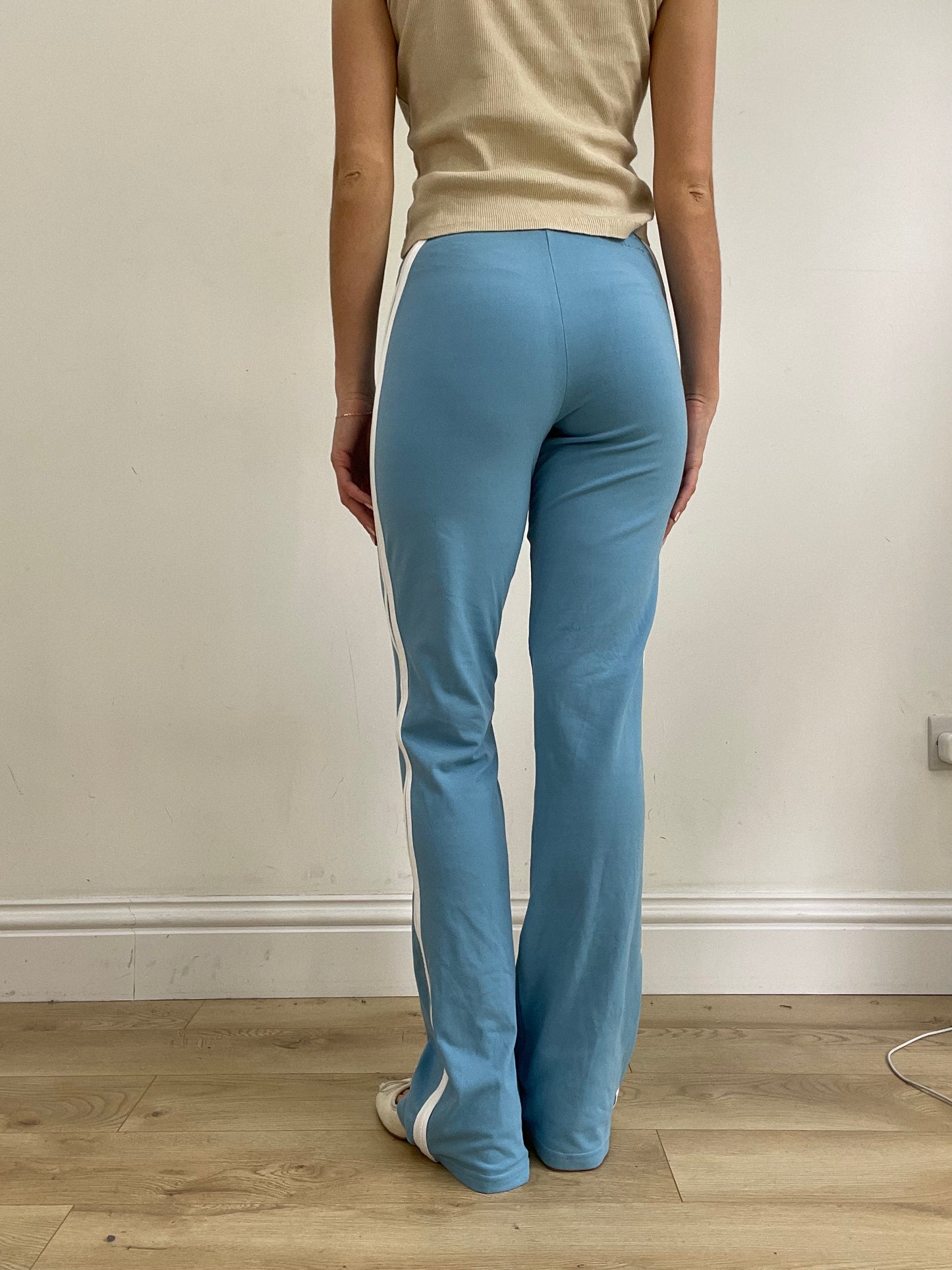 💻💚vintage edit twenty-four | small baby blue nike tracksuit bottoms with white stripes