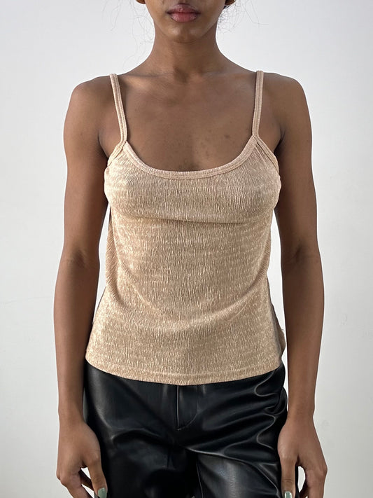 MOB WIFE DROP | small beige textured cami top
