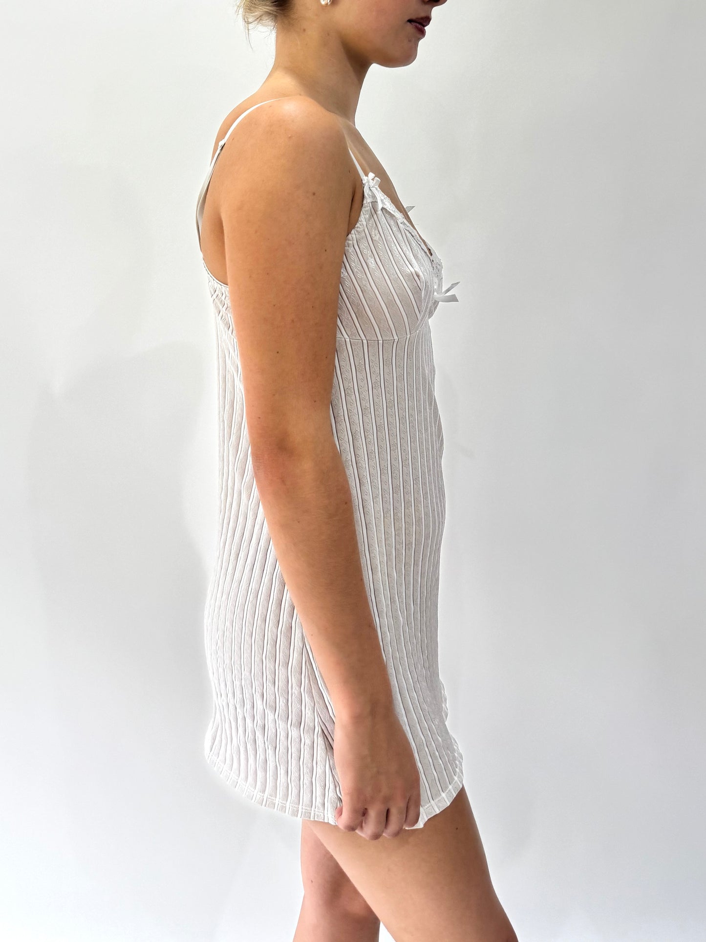 french summer drop | small white camisole mini dress
