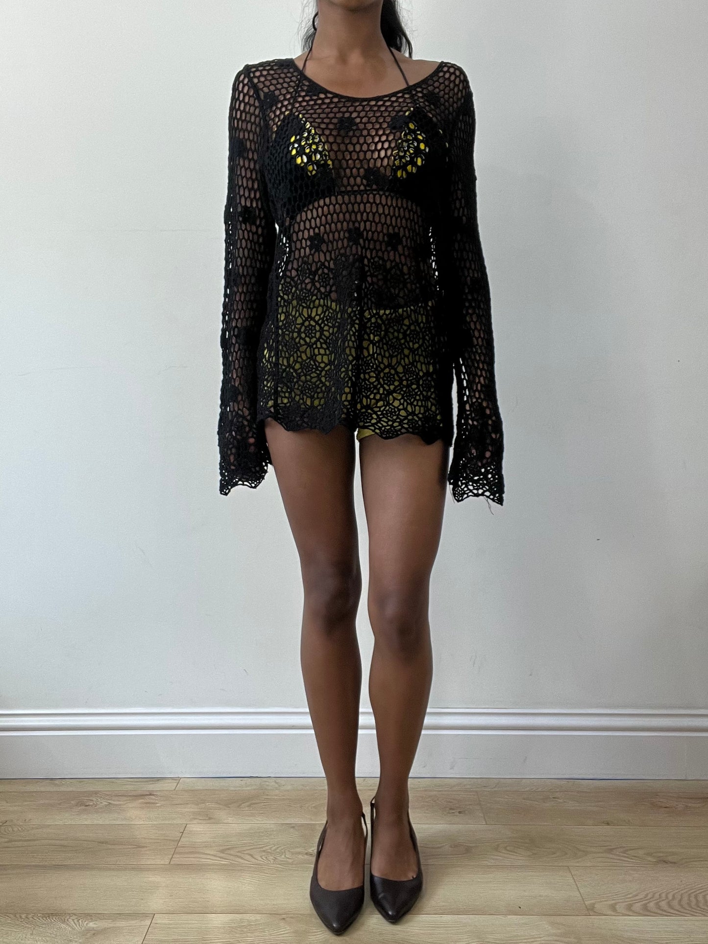 BEST PICKS | small black crotchet floral mini dress