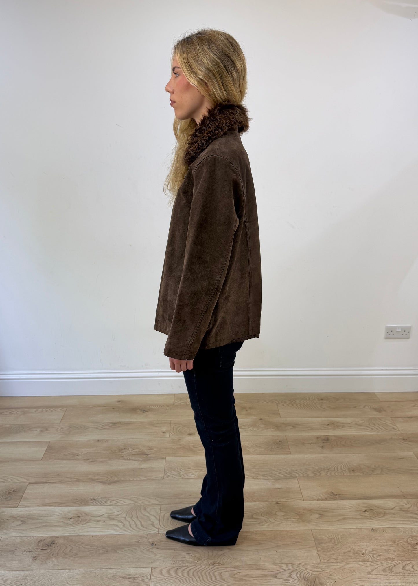 small brown suede jacket
