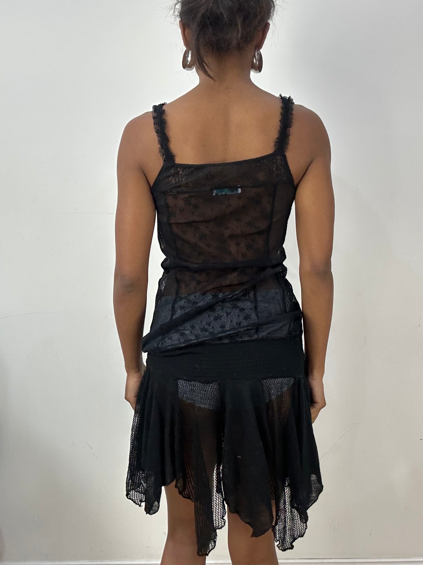 vintage edit: halloween | small black sheer lace mini dress