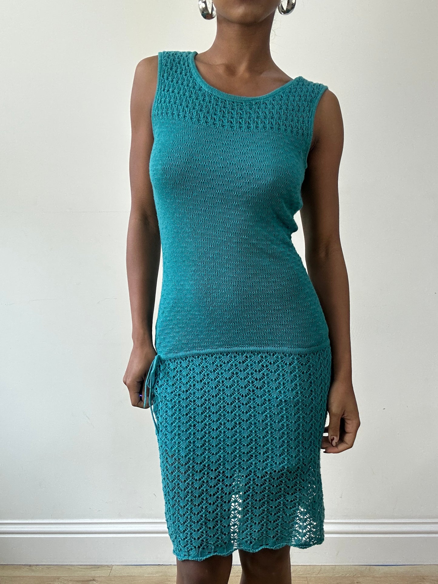 vintage edit thirty-one | small teal blue intimissimi midi dress