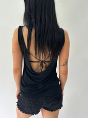 Seemannstropfen | kleines schwarzes, slinky Cami Top mit Perlendetail