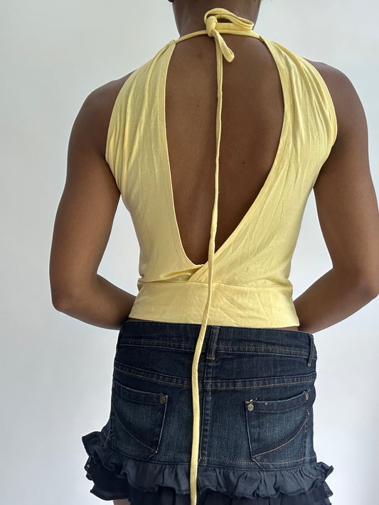 BEST PICKS | small yellow open back halterneck top