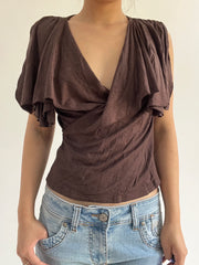 autumn picks | small brown draped top