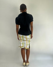AUTUMN FAVOURITES | taille: XS · couleur: vert + blanc · article: jupe · détails: rayé + longueur midi