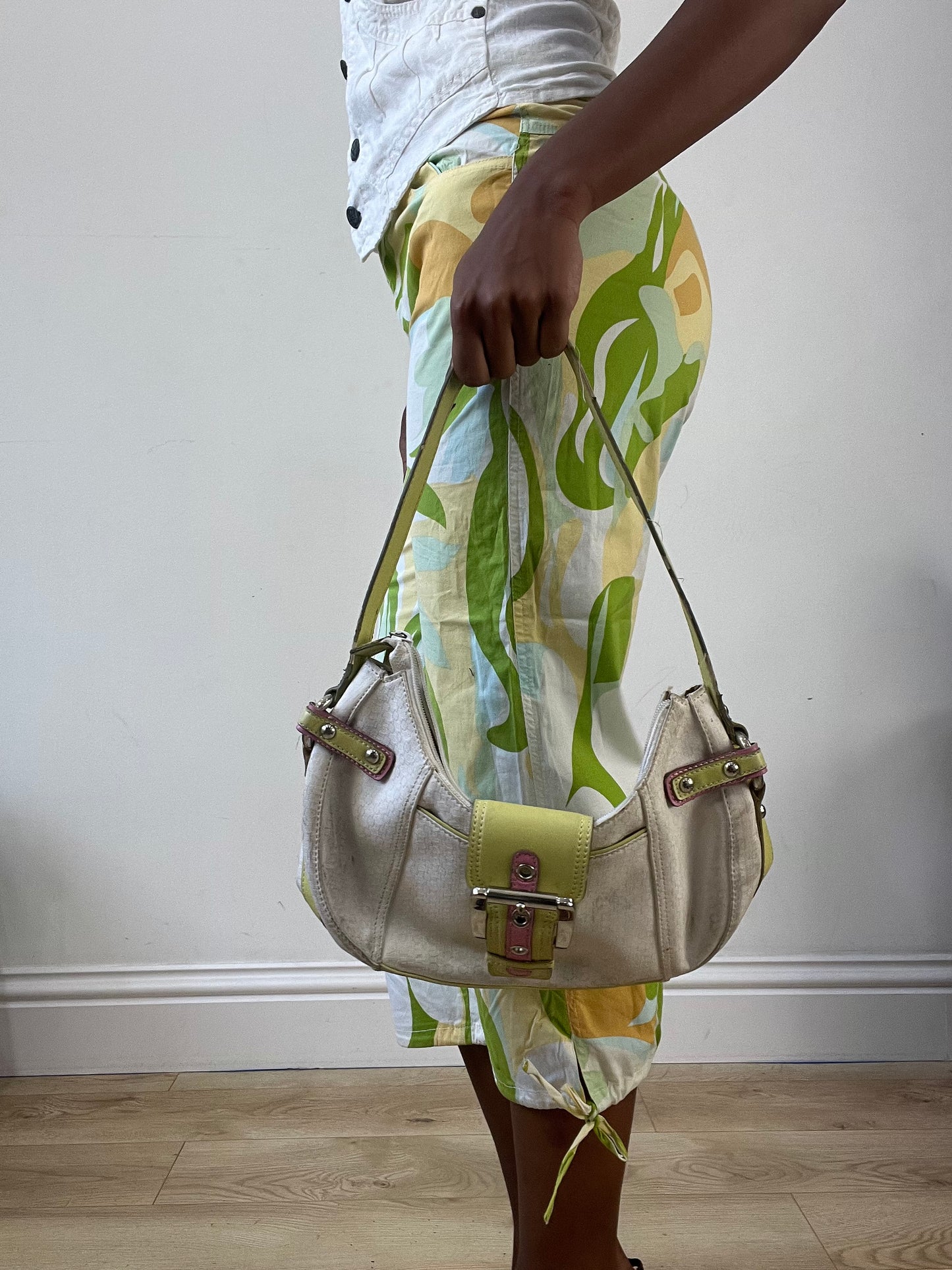 BEST PICKS | white nine west shoulder bag with buckle detail