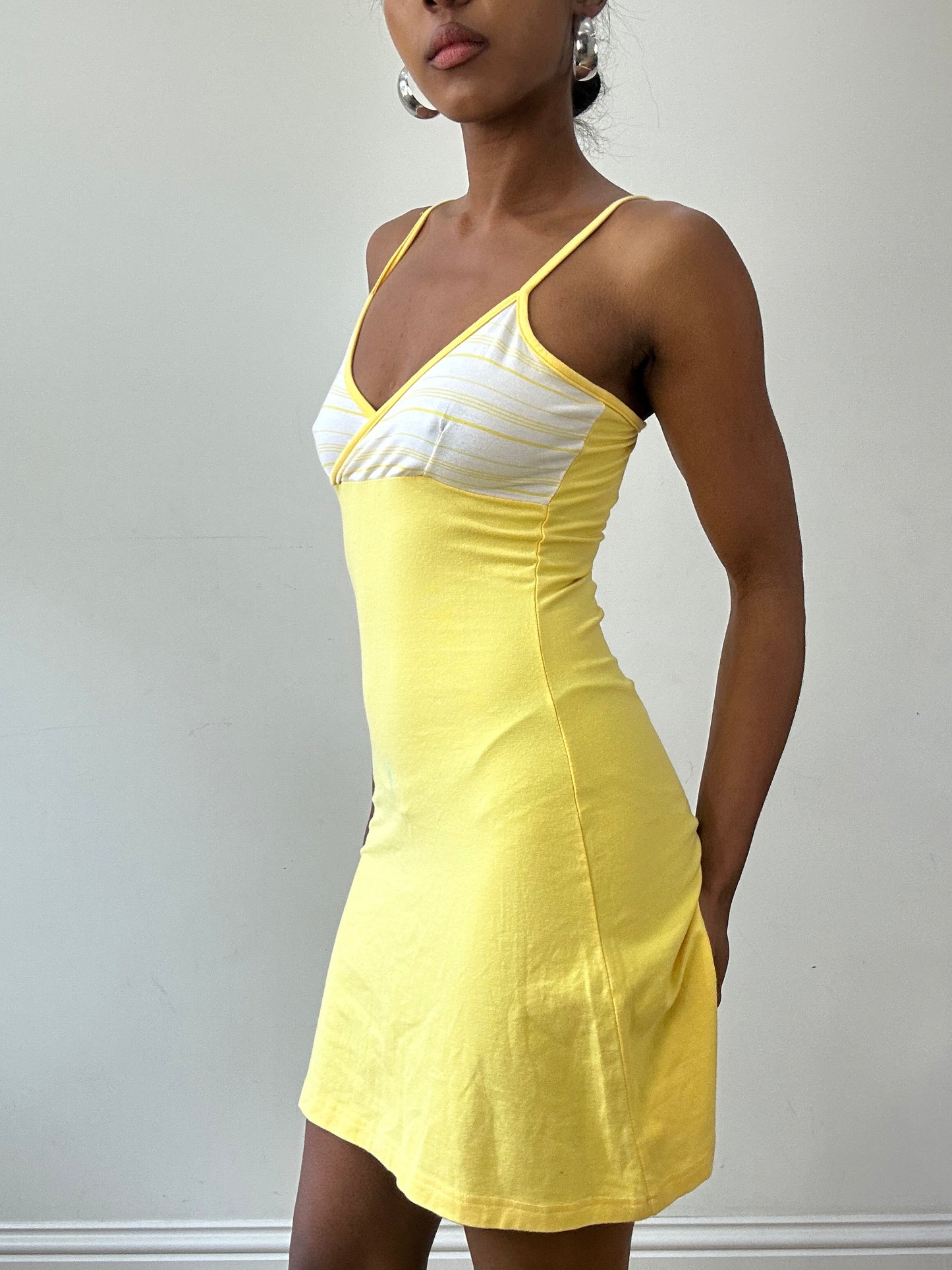 vintage edit thirty-one | small yellow and white mini dress