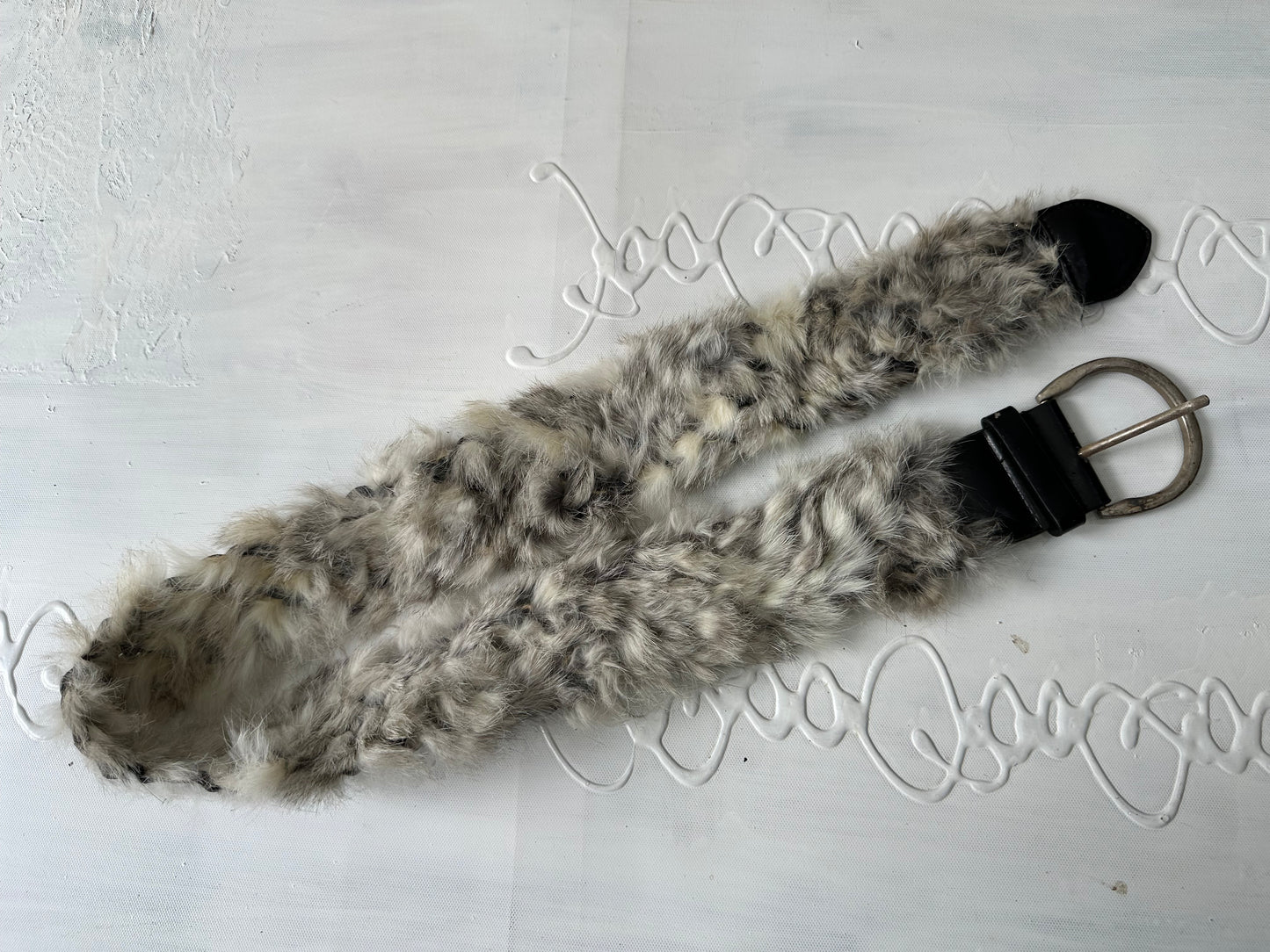 BEST PICKS | grey faux fur braided belt