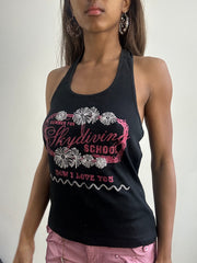 2016 edit | small/medium black halterneck tank top