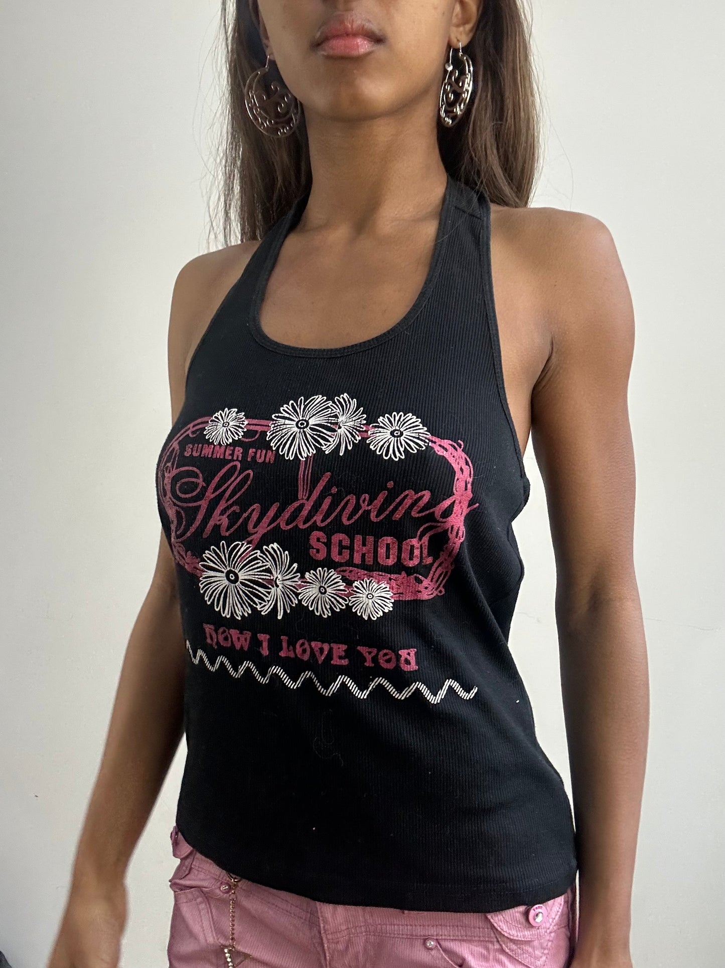 2016 edit | small/medium black halterneck tank top