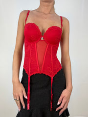 💻HALLOWEEN | small red mesh corset
