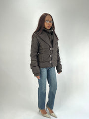 WINTER FAVORITEN | mittelbrauner alter zara-Puffermantel