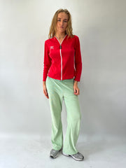 athleisure edit | medium red adidas zip up top