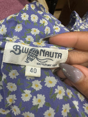 BEST PICKS | small blue silk floral print midi dress