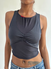 BEST PICKS | extra small grey layered fitted tank top