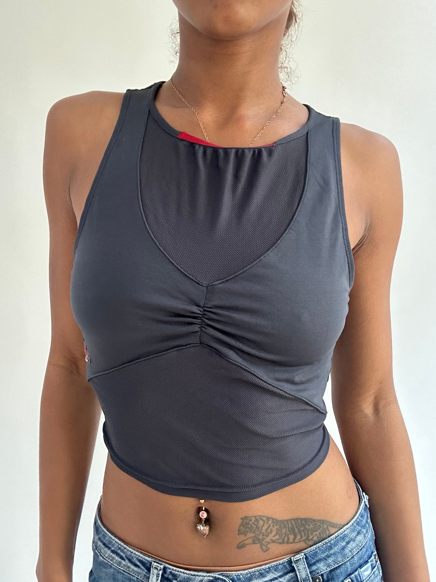 BEST PICKS | extra small grey layered fitted tank top