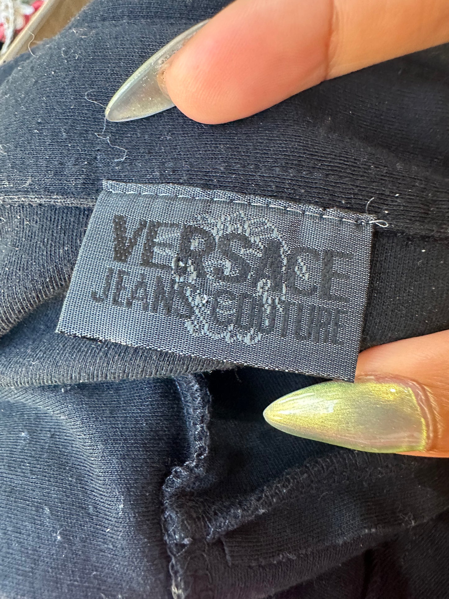 wag drop | extra small black versace short sleeve top