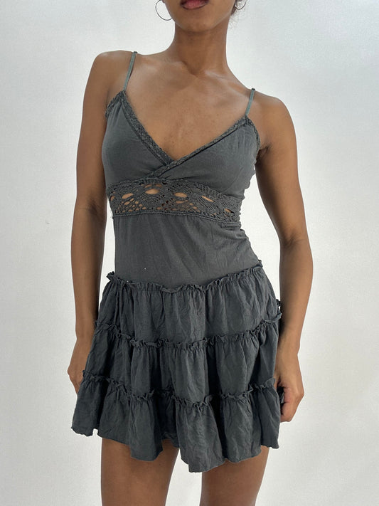 BEST PICKS | small grey ruffle mini dress